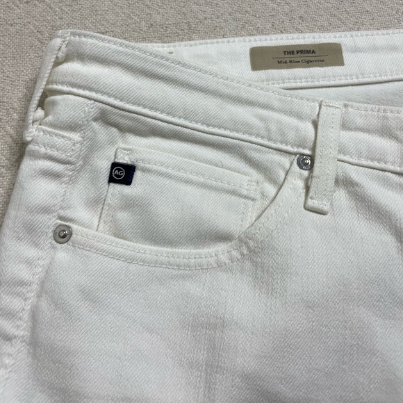 AG The Prima Mid Rise Cigarette White Denim Jeans 31‎ - Picture 3 of 8